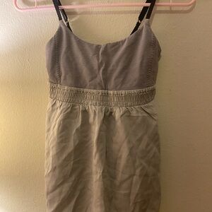 Lululemon Athletica Bliss Babydoll Athletic Tank Navy Stripes W Grey Sz2